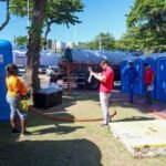 MPBA vistoria limpeza de banheiros químicos e inspeciona descarte dos resíduos